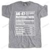 Unisex Crew Neck Tops fashion Cotton Tshirt New AK Russian Riffle Funny Nutrition Facts casual loose style tops Bigger size