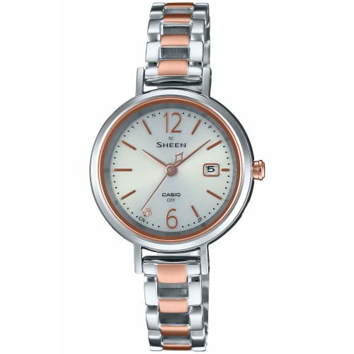 Casio Sheen Radio Controlled Solar Watch, Titanium Series SHW-5400DSG-7AJF, Women's