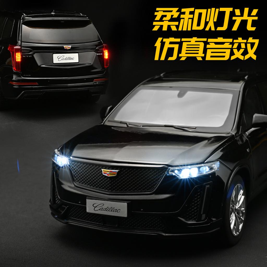 1:24 Cadillac XT6 2023 Off Road SUV Alloy Car Model Diecast Metal Car Vehicles Model Simulation Sound & Light Collection Present