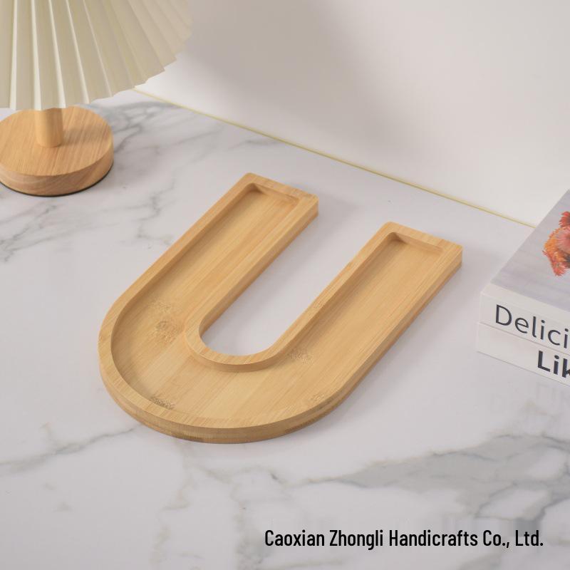 Bamboo Wood Letter Tray for Parties and Celebrations: Dessert, Deli, Fruit, or Dinner Plate