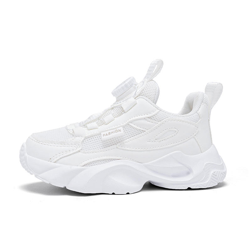 Breathable Mesh Rotary Buckle Back to School Shoes Lightweight Non-slip Kids Sneakers for Student Uniforms 29