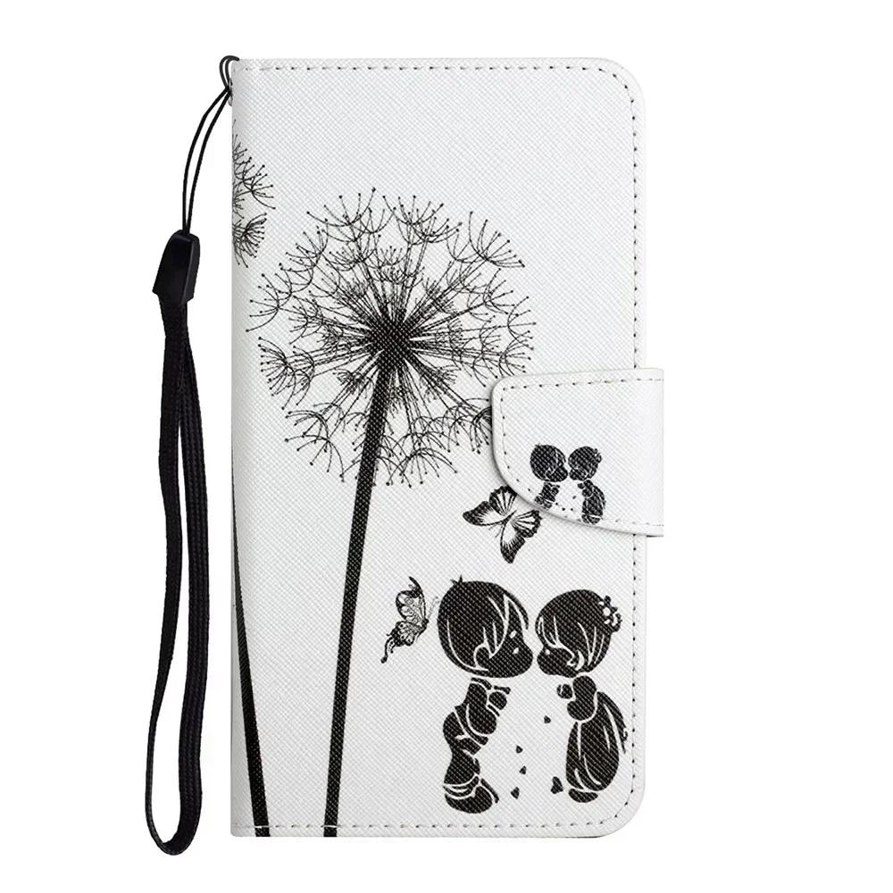Leather Flip Phone Case For Samung Galaxy A10S A20S A20E A20 A30 A21S A22 A23 A24 A25 Flower Painted Wallet Card Holder Cover