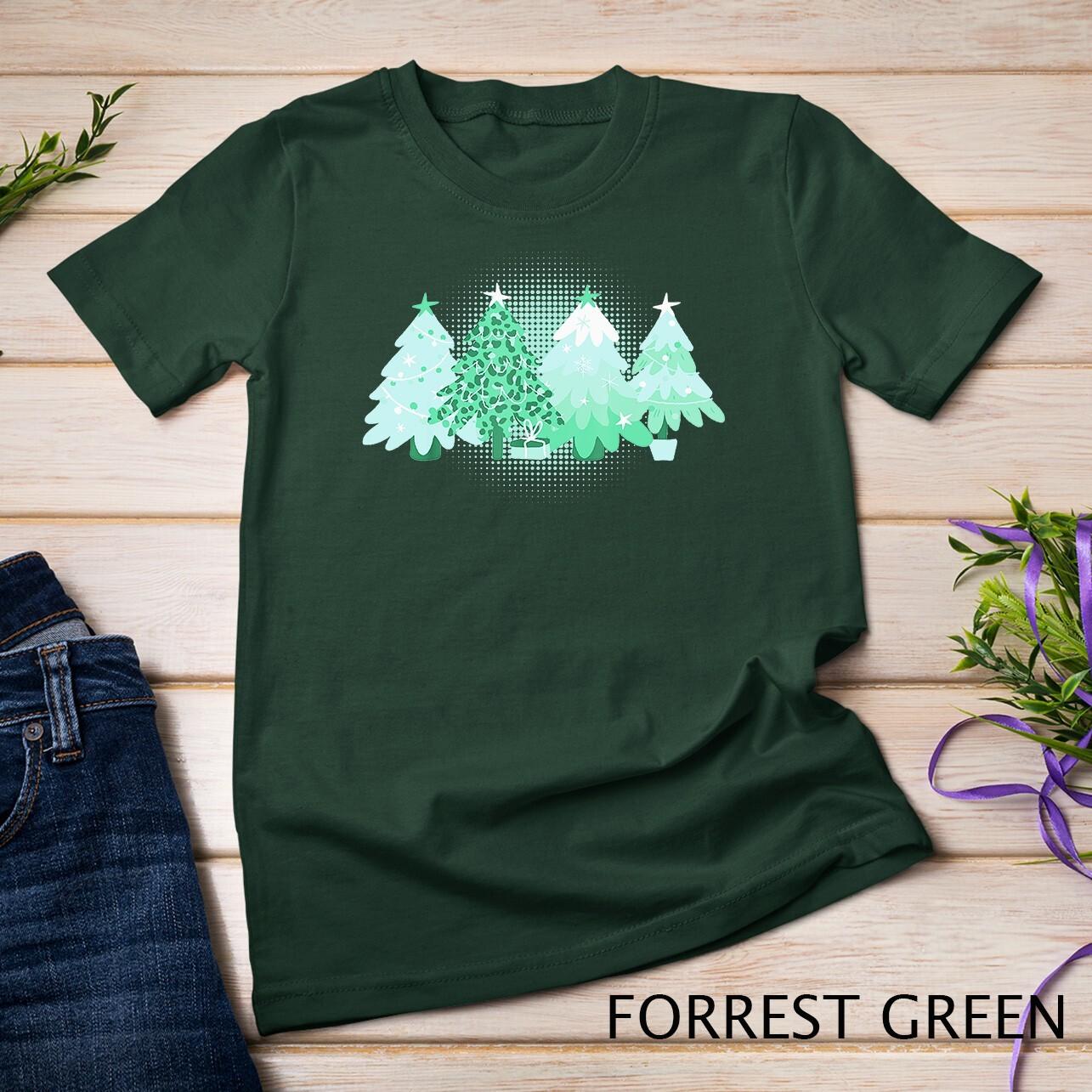 Cool Blue Christmas Trees T-Shirt Mens Womens Tees Top Unisex T-Shirt Mens Womens Tees Top 3XL