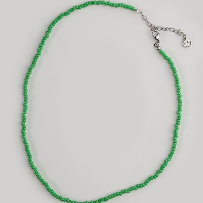 BICYCLE TROPHY Pickman Daily Bead Necklace 06 (GREEN / 3mm Miyuki Beads)
