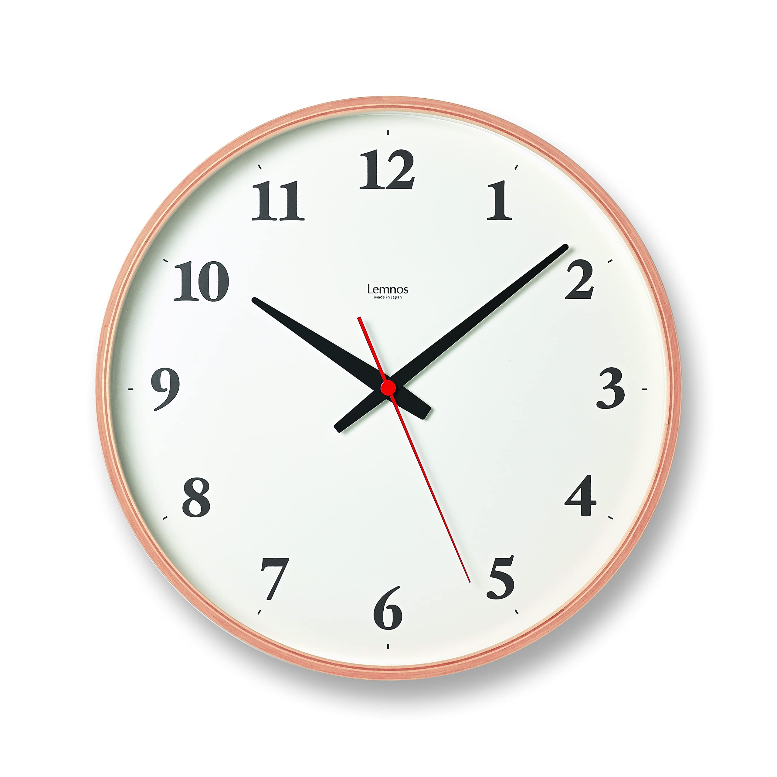 

Lemnos Analog Plywood Clock NT Natural Diameter Thickness Radio-Controlled LC21-06W White, 30.5cm, 5.6cm