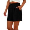 Womens Bermuda Shorts With Pockets Drawstring Elastic Waist Linen Shorts Casual Beach Vacation Summer Clothes