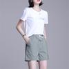 2022 Summer Solid Colour Women Short Drawstring Elastic Fashion High-waisted Sports Pants cottonComfort Straight Shorts Women
