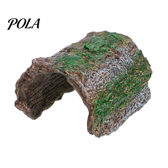 Reptile Hideout Shelter Cave, Tree Trunk Gecko Lizard Realistic Arched Mossy Bark Hideaway for Spiders Tortoises Tank Terrarium Decoration Natural