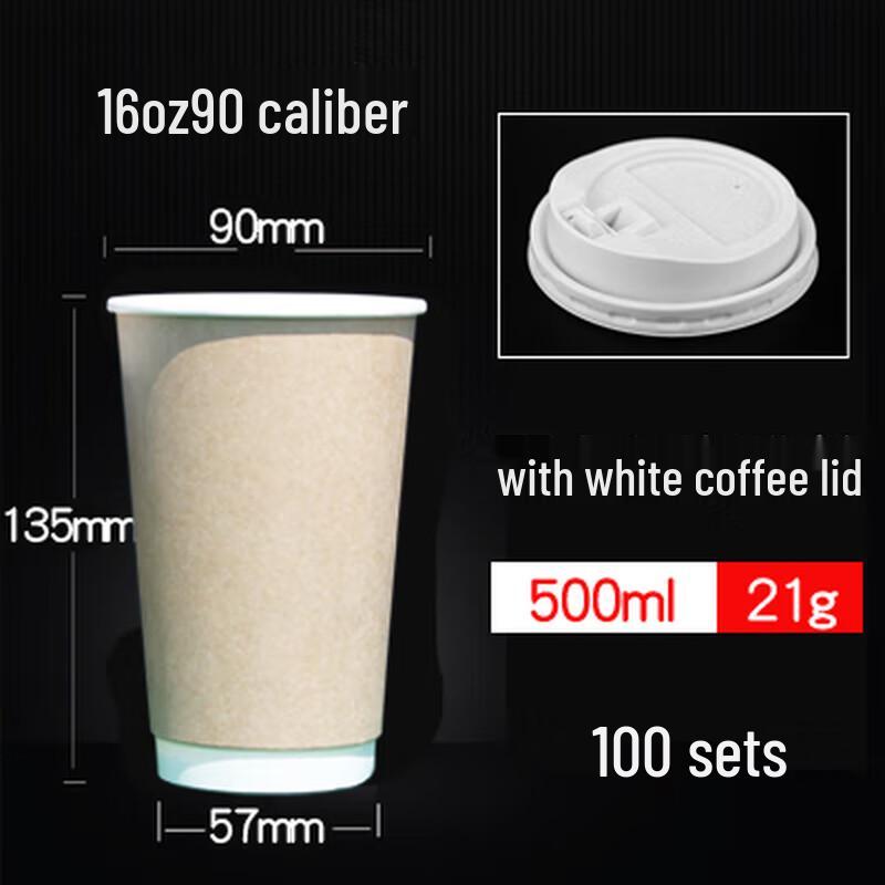 Disposable Double-Layer Insulated Paper Cups with Lids