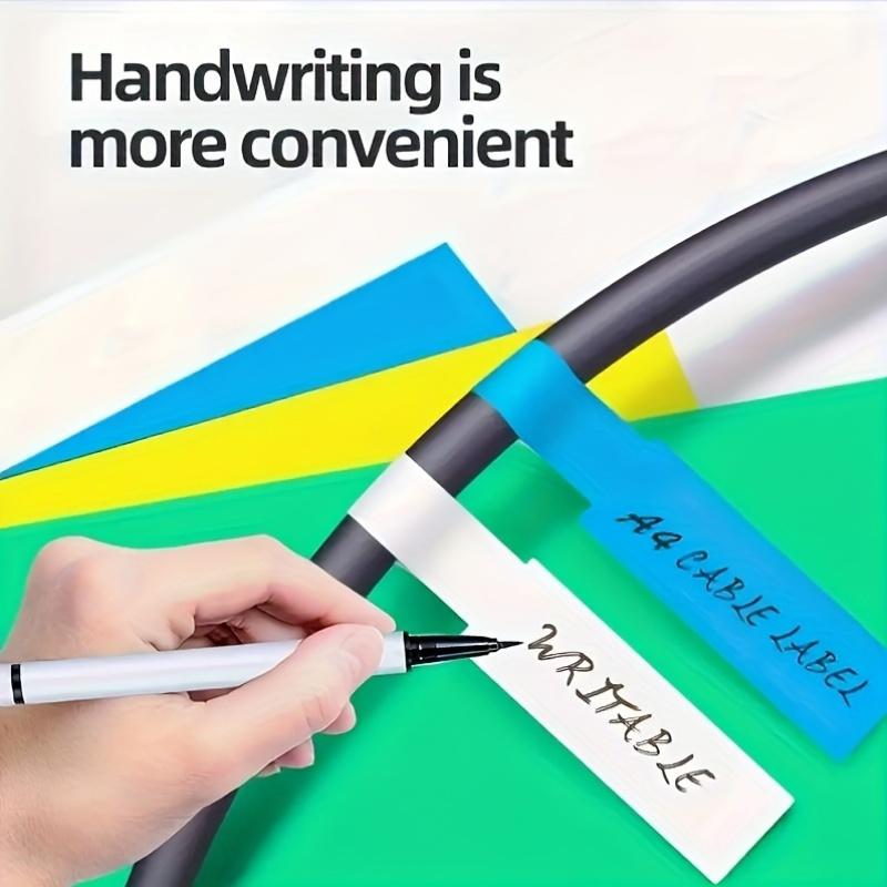 6/12sheets, Multi-Color Cable Labels | Data Cable Tie, Made of Synthetic Paper Material, with 30 Stickers In One Sheet