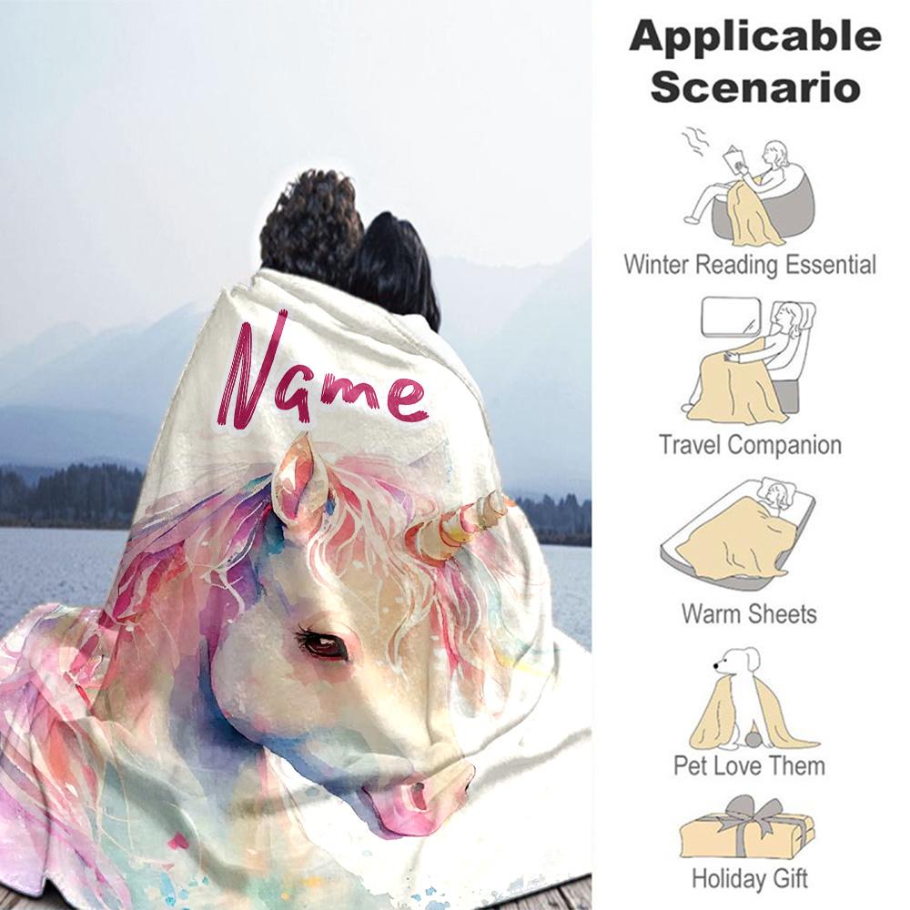Unicorn88 Customize Text Blanket Lightweight Customizable Blanket Warmthful Decor Suitable for Bedding Living Room Picnics Chair Four Seasons Universa