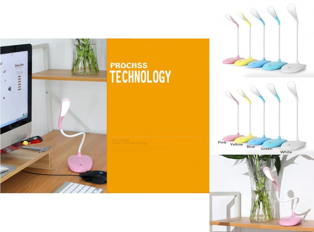 Modern Usb Rechargeable Led Bedside Lamp With Adjustable Brightness For Dorm Rooms