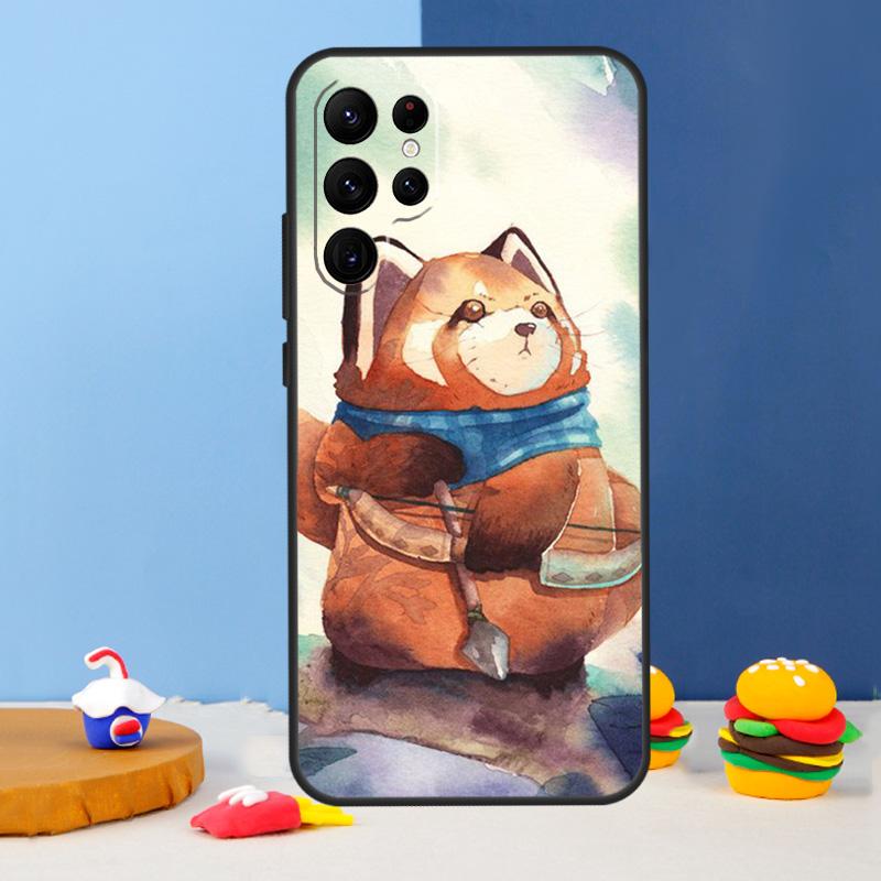 Red Panda Phone Case For Samsung Galaxy S24 S25 Ultra S9 S10 S20 S22 S21 S23 Plus S24 FE Cover Coque