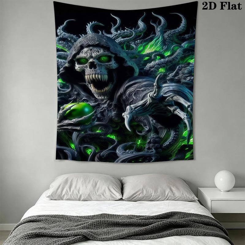 Dark Fantasy Tapestry Gothic Skull Snake Art Tapestry Background Cloth Wallmounted Wall Covering Decoration Background Cloth Work Of Art