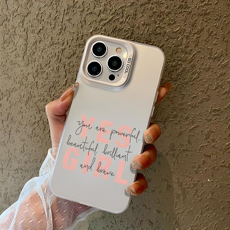 

Pink motivational quotes, aesthetic fashion phone cases For iPhone 11 12 13 14 15 16 17 XS XR X 12 13 Plus Pro Max SE series Anti fall durable iPhone 16 Pro Max срібний