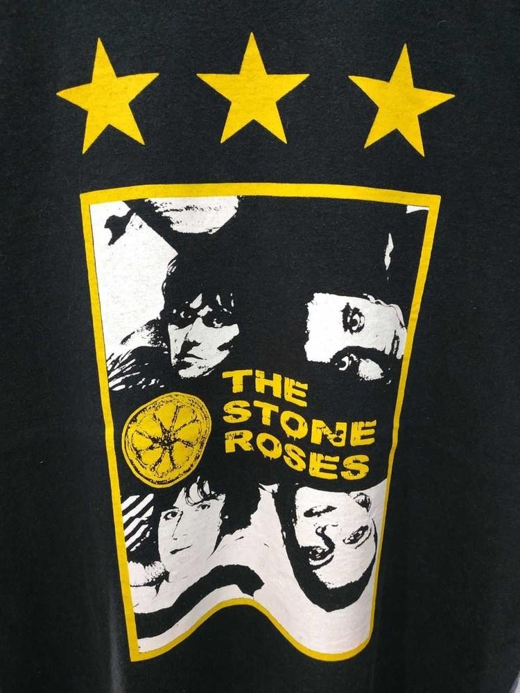 The Stone Roses Band Members 3 Star Shirt Classic Black Unisex S-5XL 1V0476 Unisex T-Shirt XXXXL