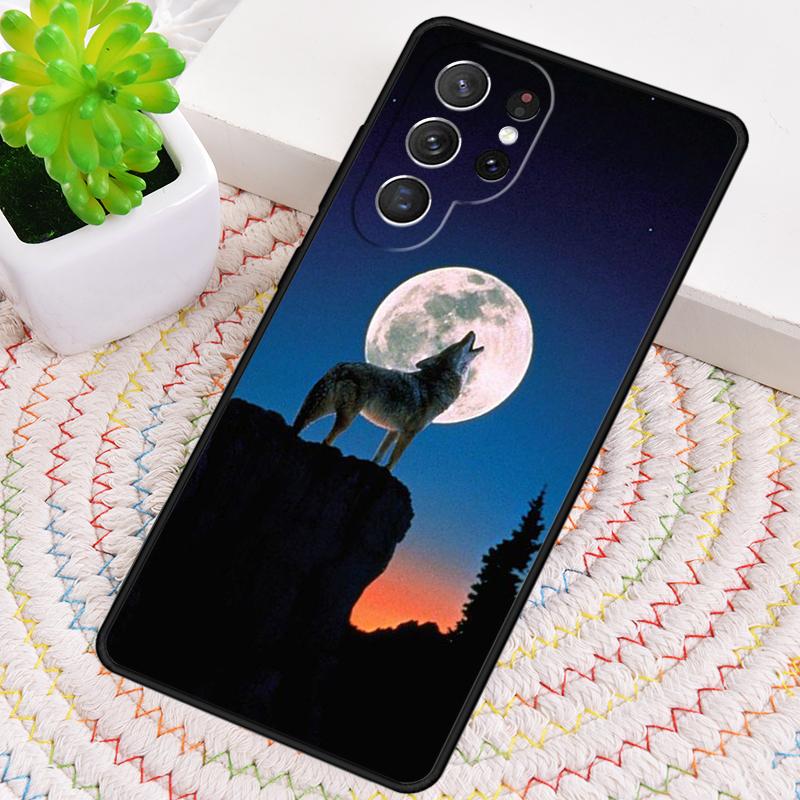 Mond heulender Wolf Muster Silikon Handyhülle Für Samsung Galaxy note 10 pro S26 S25 S24 S23 S22 S21 Plus S25Ultra Capa Cover