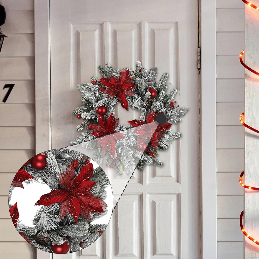 Christmas Wreath Door Garland Reusable Pinecone Hanging Xmas Decoration for Front