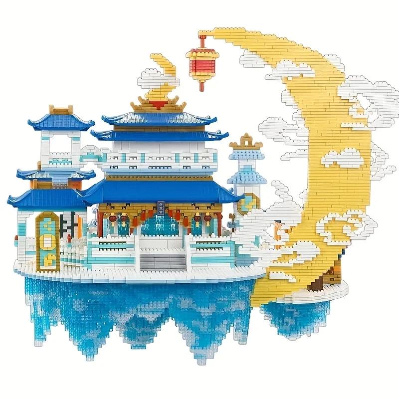 8008PCS Guanghan Palace Ancient Chinese Building Blocks Classical Moon Palace Model Bricks Diy Toys For Kid Holiday Gifts
