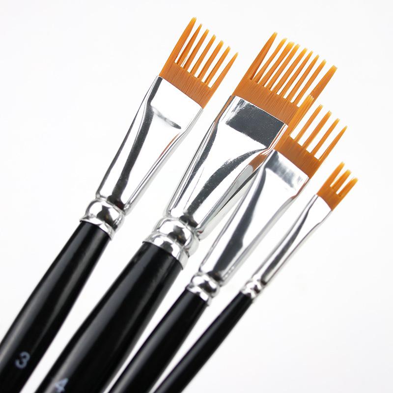 Nuovo Set di 4 Pennelli a Forma Seghettata Per Acquerello, Pittura a Olio, Pittura Digitale, Paesaggio, Foglia, Pennelli per Artisti e Studenti