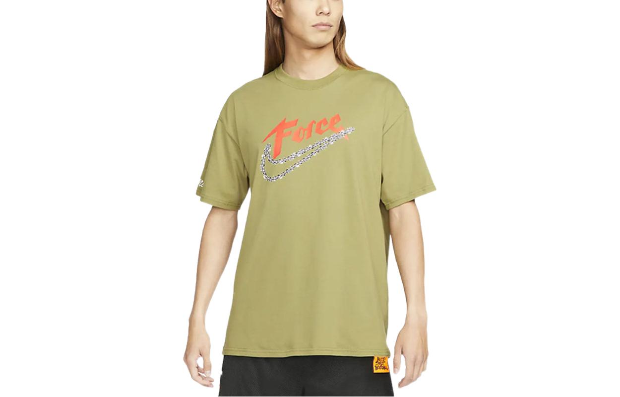 Nike T Shirts Men s Green Crew Neck Moderate Straight Fit DN2963-378 XXXXL