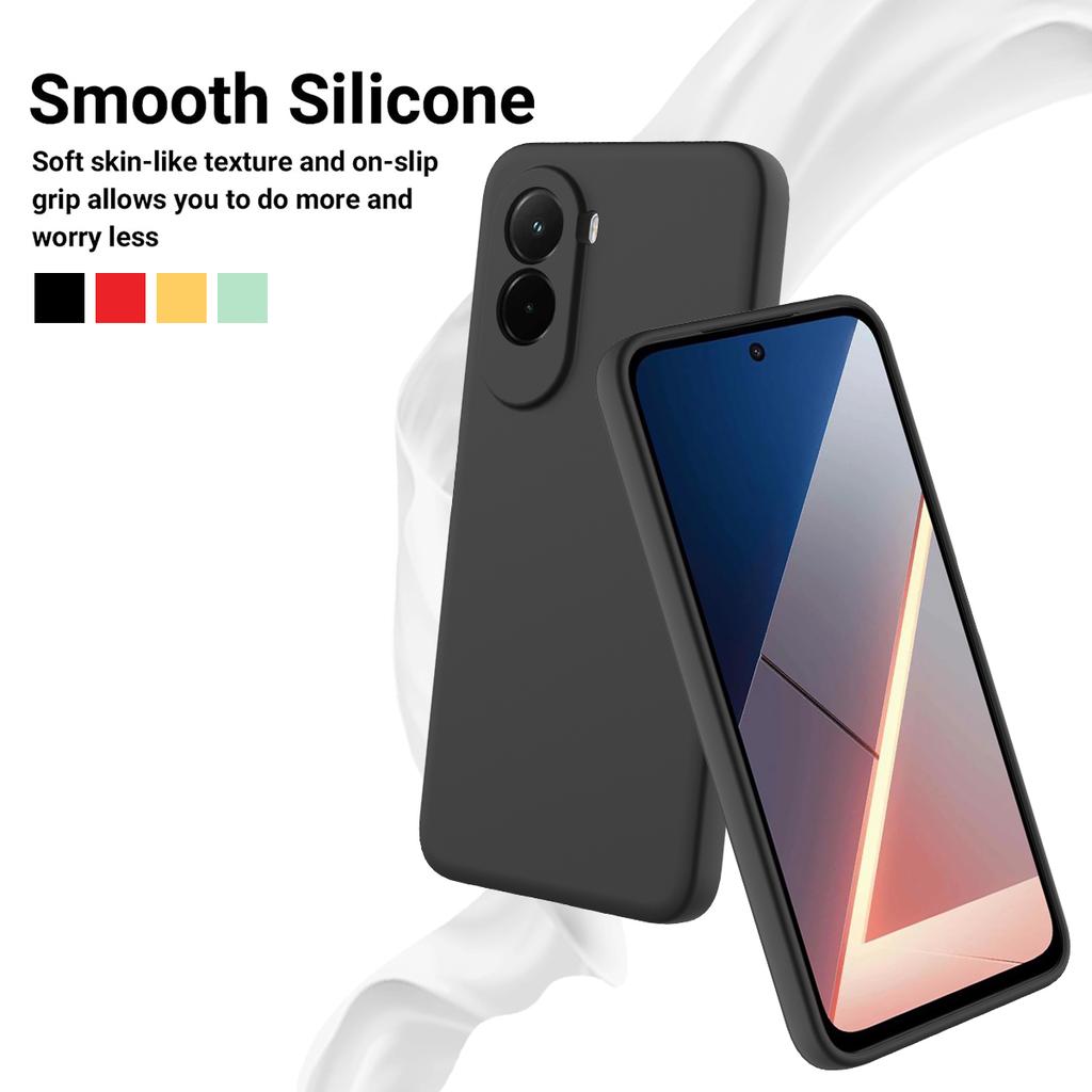 Dla Xiaomi Poco M7 4G (169mm) Płynne silikonowe etui na telefon z paskiem na rękę