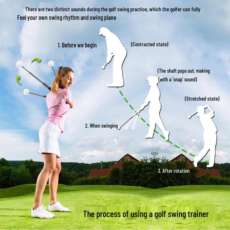 ZOCO Telescopic Golf Swing Trainer with Sound Feedback