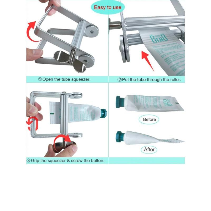 Premium Kraftig Tannkrem Malingstube Klemmer i Rustfritt Stål, Flerbruks Kosmetikk & Medisin Rulleverktøy for H