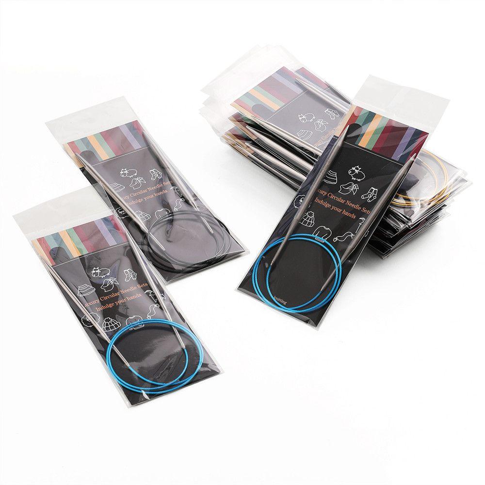 40/100cm Circular Knitting Needles Metal Needles Stainless Steel Crochet Hook DIY Crafts Weaving Needlework Supplies Sewing Pins