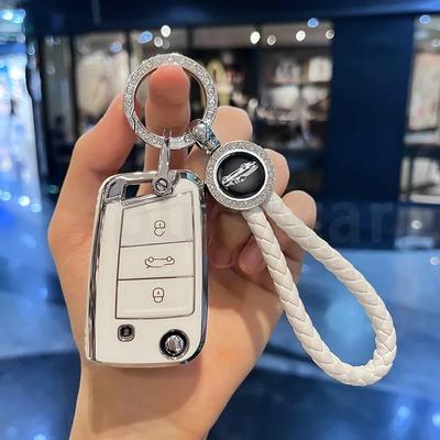 Etui na kluczyk typu Shell do Skoda Octavia A7 SEAT Dla VW Volkswagen Polo Golf 7 MK7 Tiguan Miękki pokrowiec na składany kluczyk samochodowy z TPU Torba