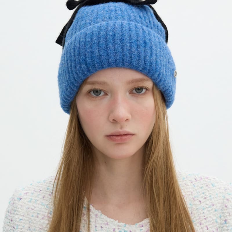 

Brown Hat Ribbon Detail Beanie - Blue BLUE