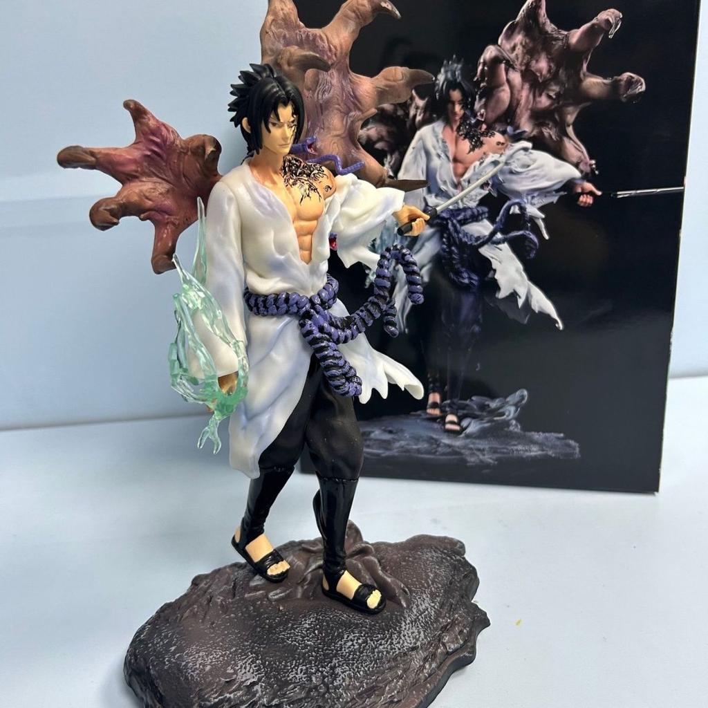 Naruto Sasuke Uchiha Iron Curtain Summon Series spot anime figures Fierce position Draw the sword Demon can Move PVC toys Gift