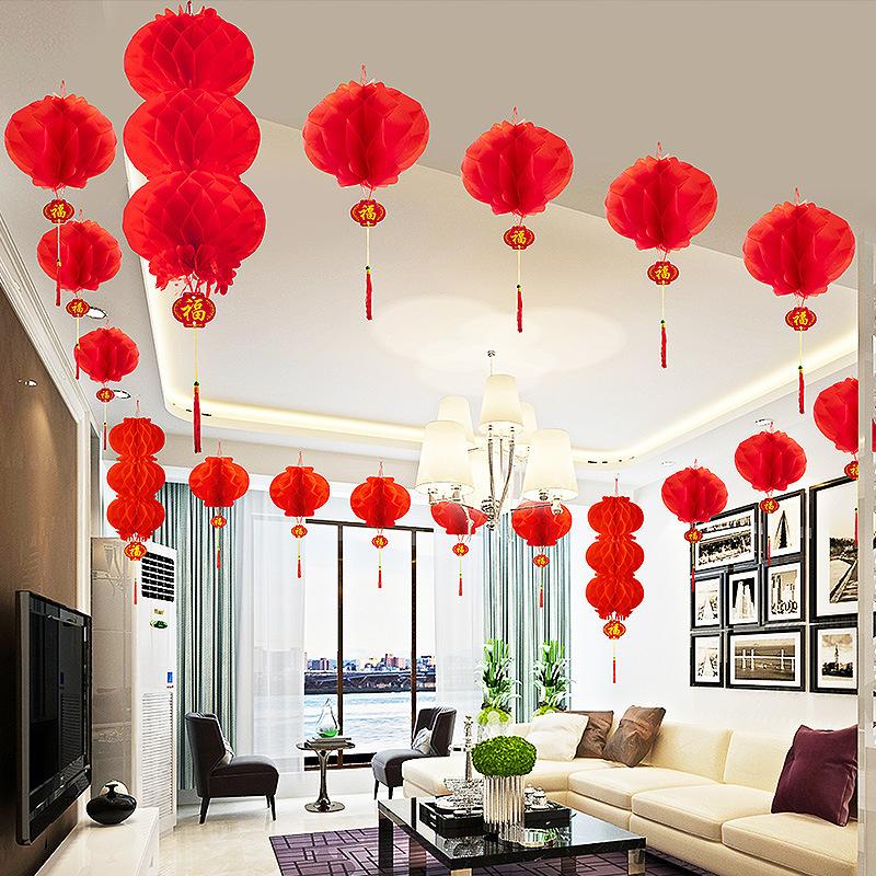 10PCS Chinese Red Paper Lanterns Festival Decorations For New Year, Spring Festival, Wedding And Restaurant Decorations