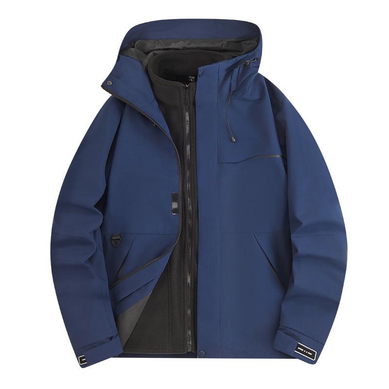 Unisex 3-in-1 Winter Jacket: Windproof, Waterproof, Detachable with Thick Fleece Liner