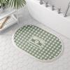 Cute Checkered Faux Cashmere Flat Print Carpet, Entrance Door, Bathroom And Toilet Anti-Slip Mat, Home Decoration