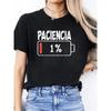 Vitality Spanish Letter Pure Cotton Printed Summer Unisexs and Womens Clothing Harajuku Retro Style Fashion Trend Tshirt