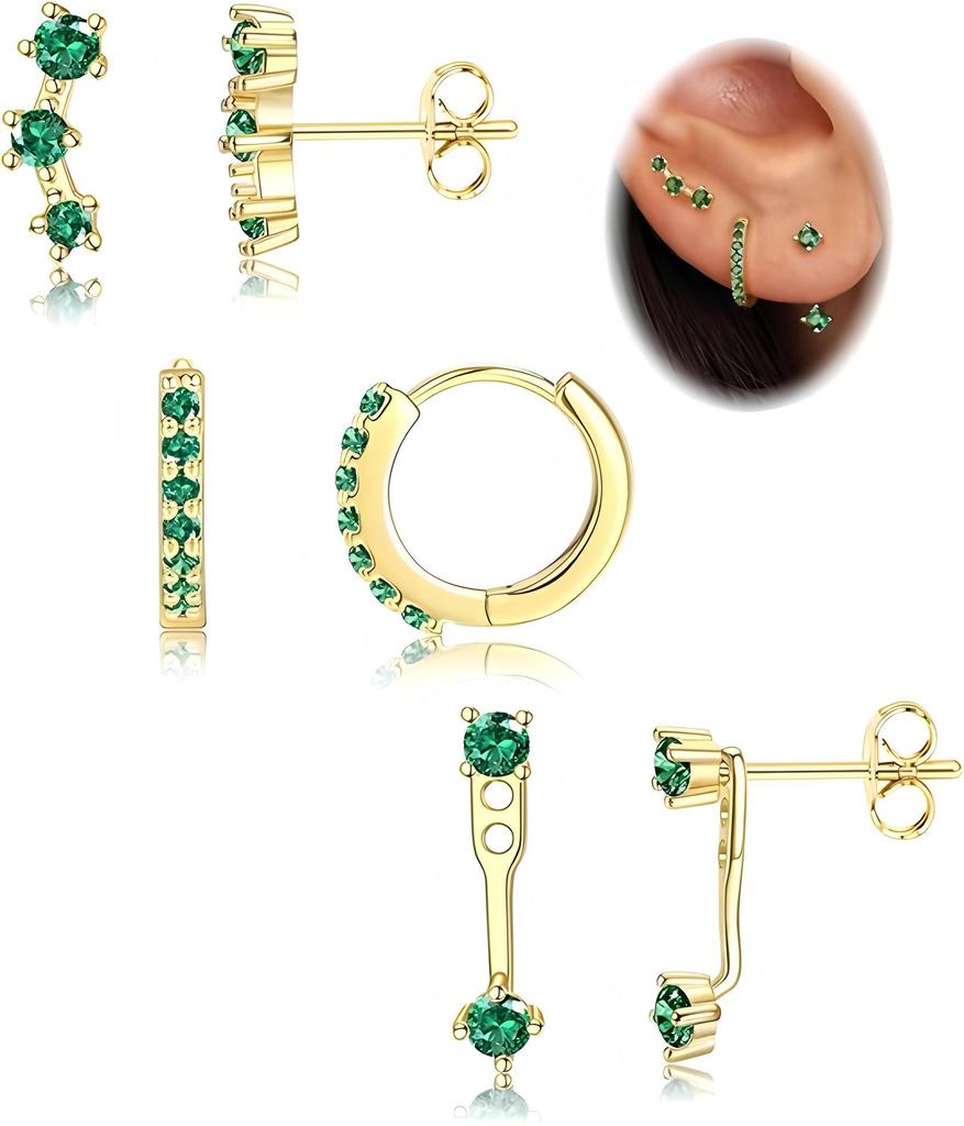 2024 Women's Electroplated Gold Earrings Set: 6-Piece European & American Style