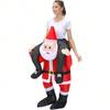 Inflatable Santa Claus Costume Adult, ride on elves Costume, Fancy Funny elves Costumes Christmas Halloween Blow up Costumes
