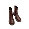 Martin boots women's brown British style thick-soled high-top heightening retro fried street absolute child waterproof Chelsea short boots