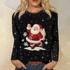 Women's Loose Comfortable Casual Fashion Round Neck Christmas Print Long Sleeve Hoodie