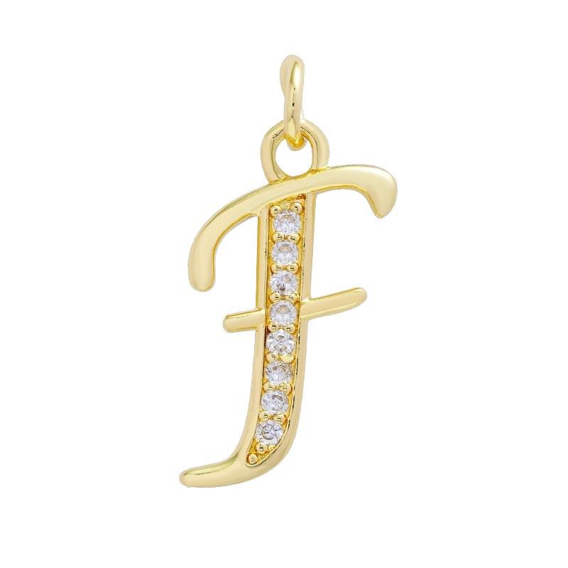 European & American Gold-Plated Copper Zircon Letter Necklace - High-End DIY Jewelry Accessory