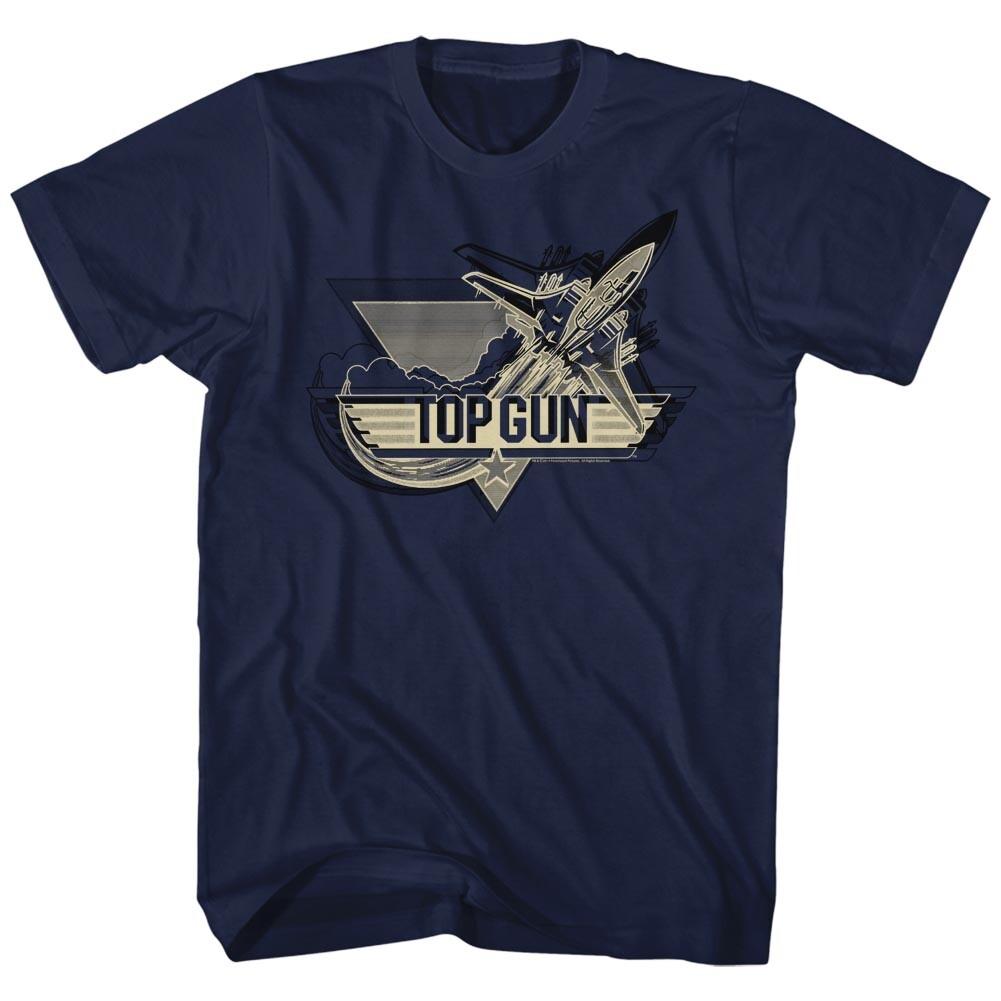 Top Gun Movie F14 Fighter Jet Flying Through Clouds Men T Shirt M