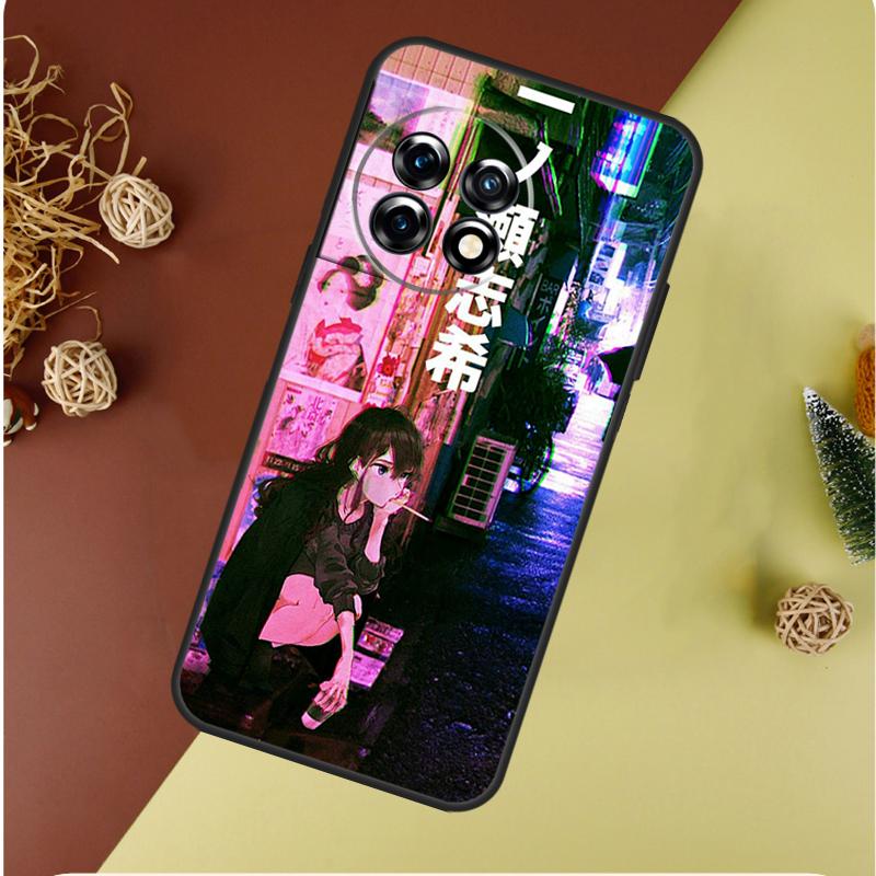 Vaporwave Glitch Anime For OnePlus Nord 4 CE 3 2 Lite N20 N30 9 10 Pro 8T 9RT 10T 10R 13R 12R 11 12 13 Phone Case