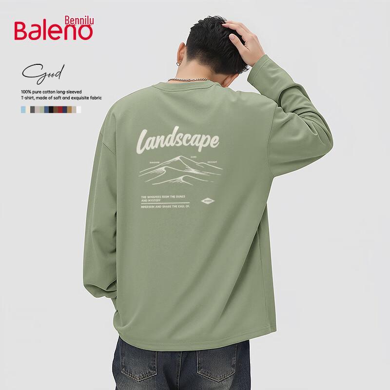 Baleno Men s American Retro Graphic Long-Sleeve T-Shirt M