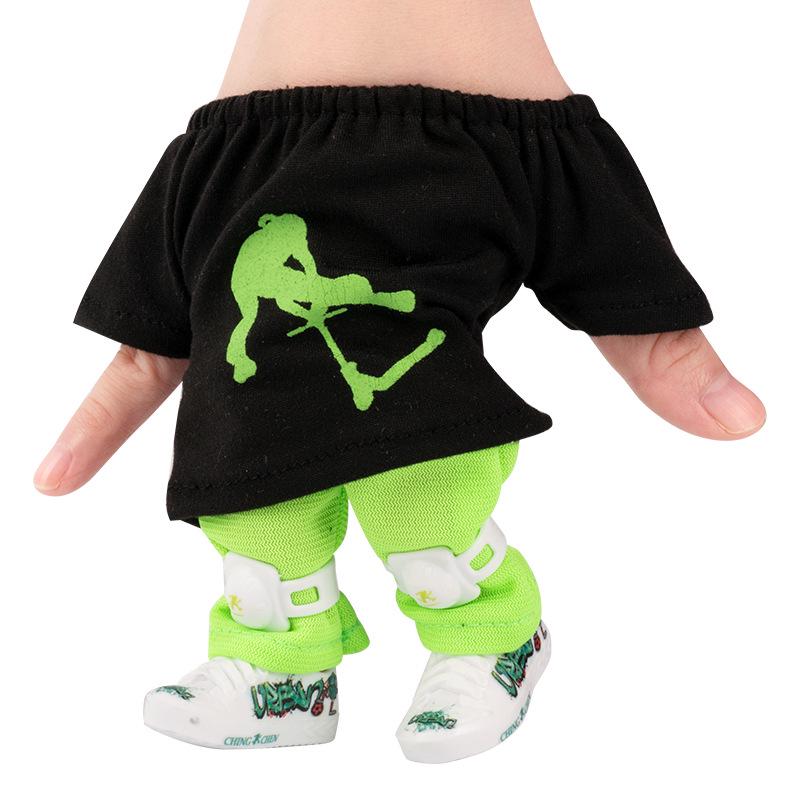 Mini Finger Skateboard Toy Set: Shoes, Knee Pads, Clothing & Blue Harem Pants