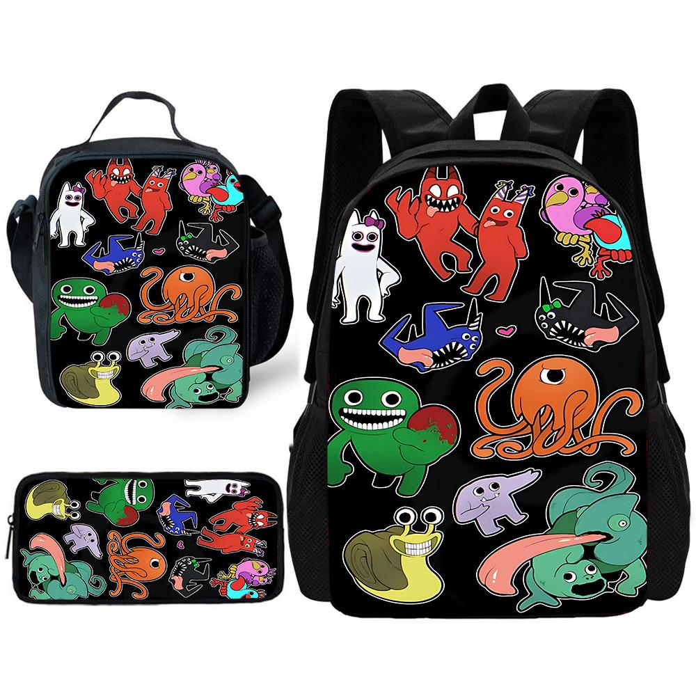 Child School Gartens of BanBans Game Backpack with Lunch Bags ,Pencil Bags ,School Bags for Boys Girls Best Gift
