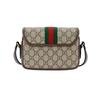 Gucci Ophidia Messenger Bag With Adjustable Shoulder Strap Magnetic Clamshell Zipper Closure Canvas