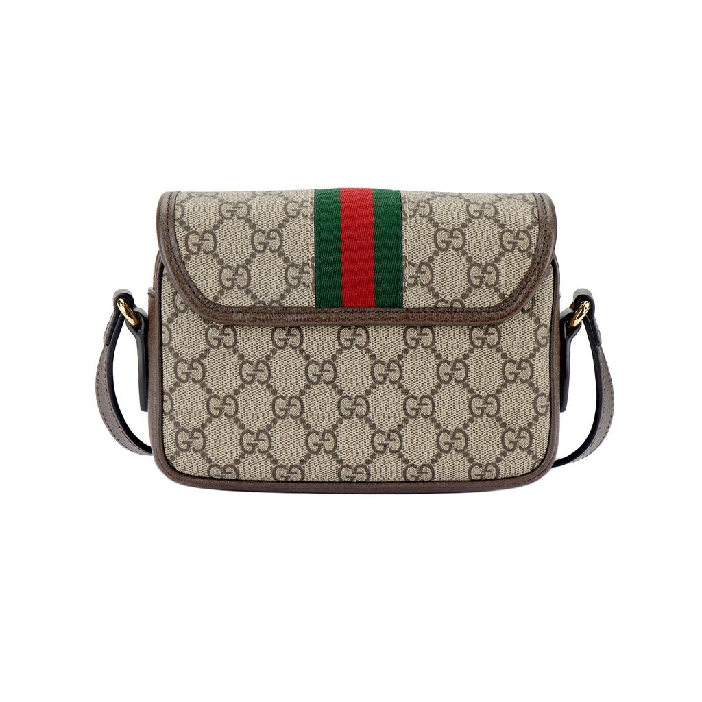 Gucci Ophidia Messenger Bag With Adjustable Shoulder Strap Magnetic Clamshell Zipper Closure Canvas
