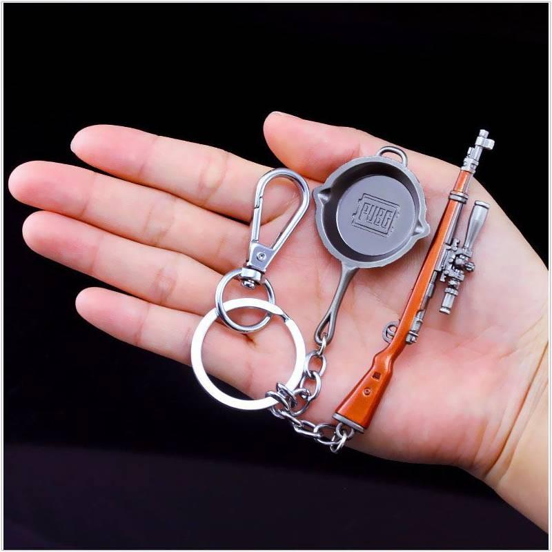Model Gun Pubg Keychain Metal Game Peripheral Backpack Pendant Gift Children
