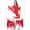 Sparkling Belly Dance Costume Waist Belt Chiffion Scarf with Blingbling Sequins Stage Dancing Shows Sequins Practicing